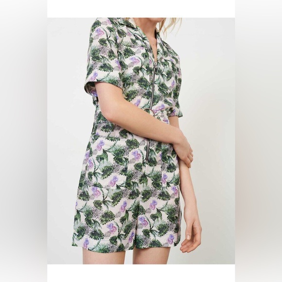 ▪️NWT Maje Printed Viscose Linen Romper - Picture 3 of 8